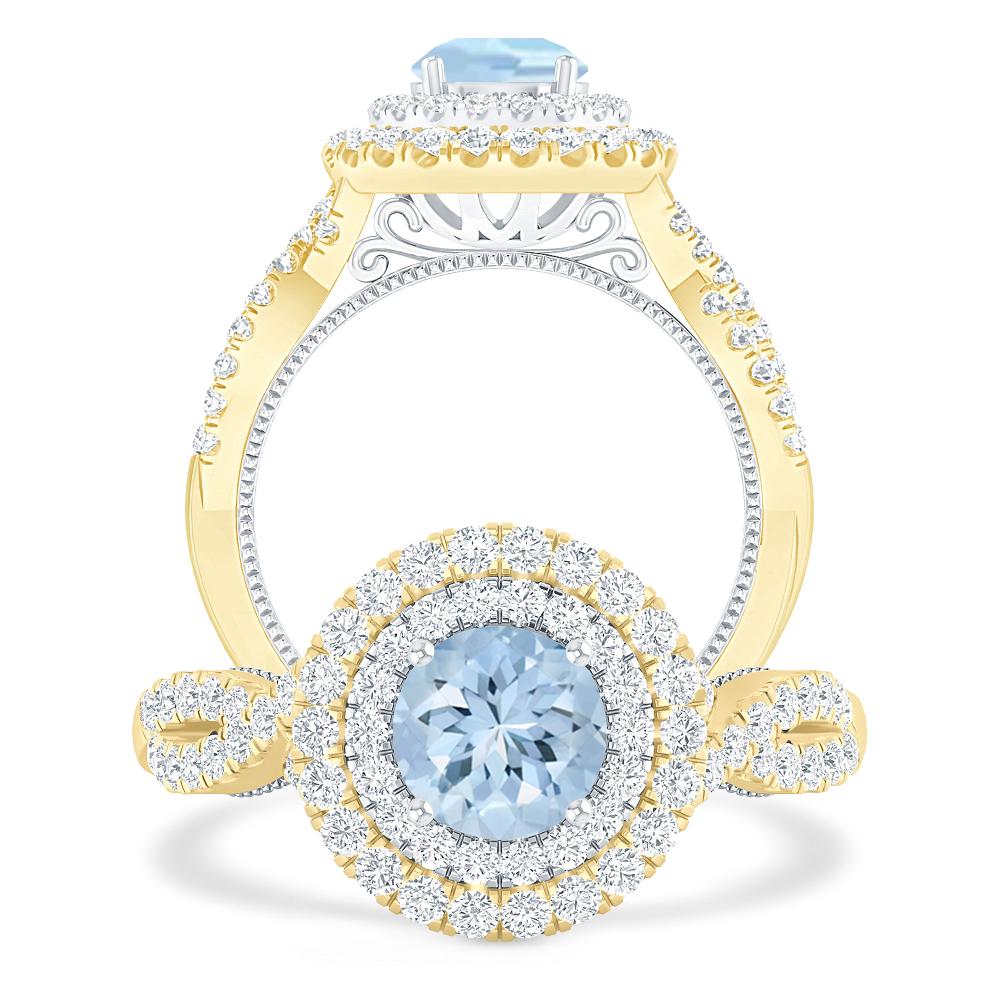 Yellow Gold - Aquamarine