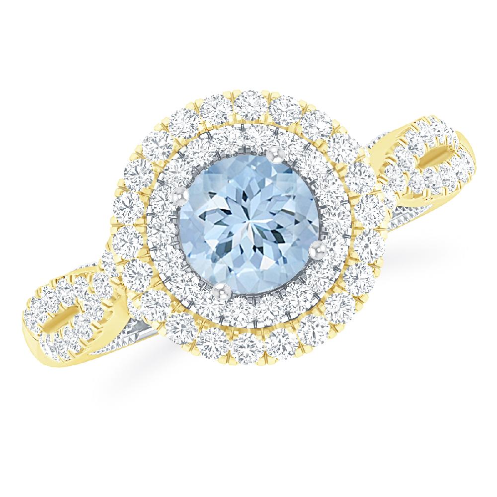 Yellow Gold - Aquamarine