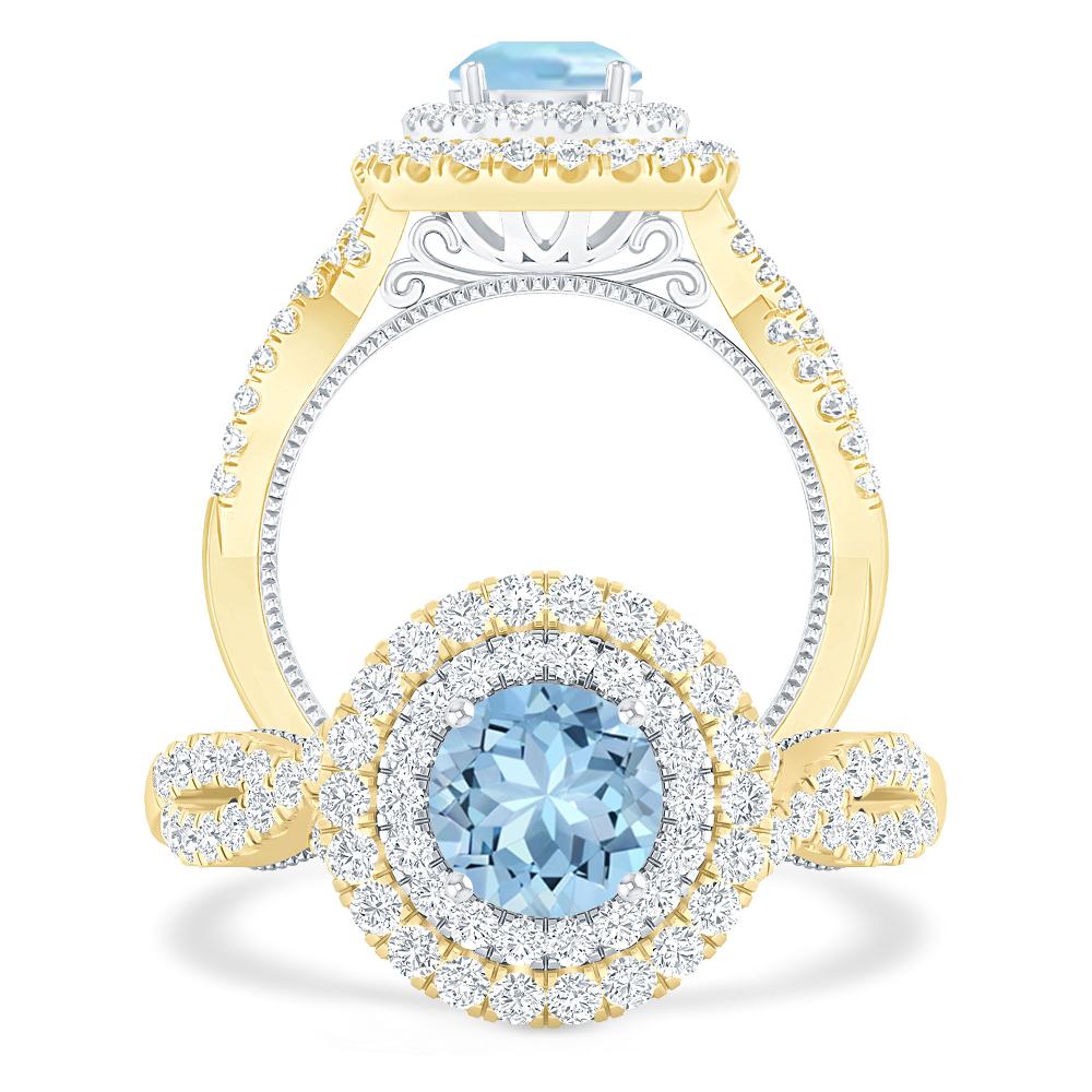 Yellow Gold - Aquamarine