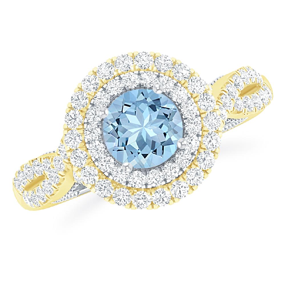 Yellow Gold - Aquamarine