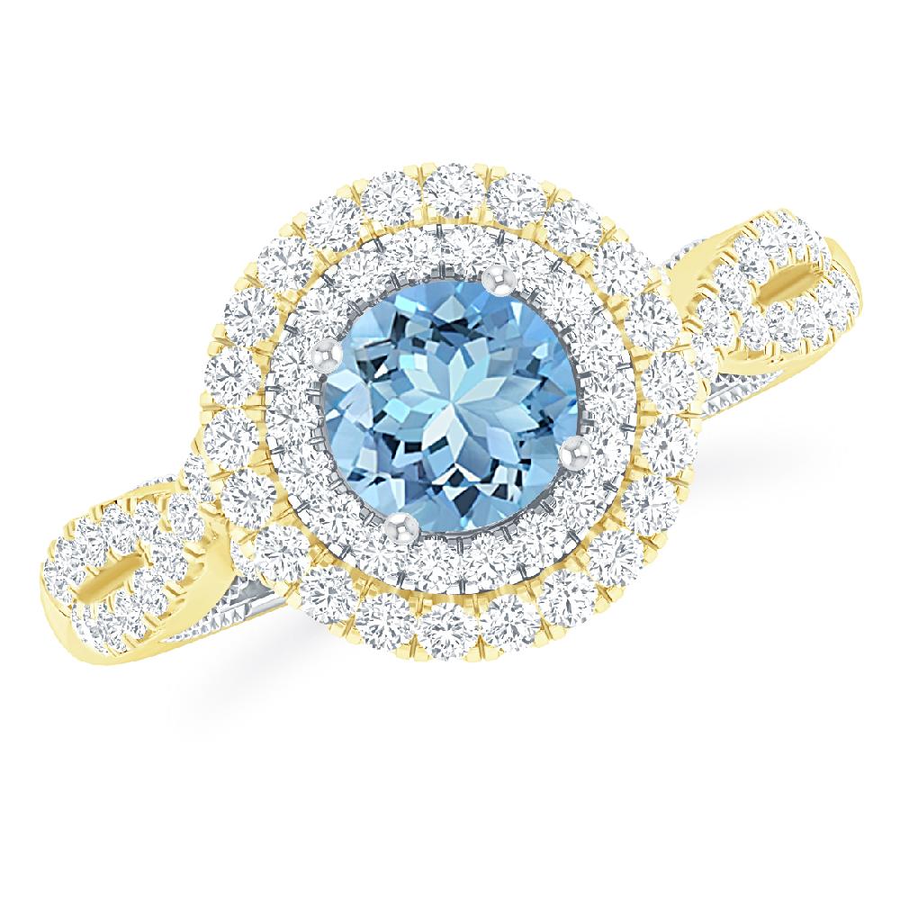 Yellow Gold - Aquamarine