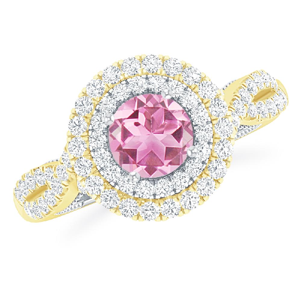 Yellow Gold - Pink Tourmaline