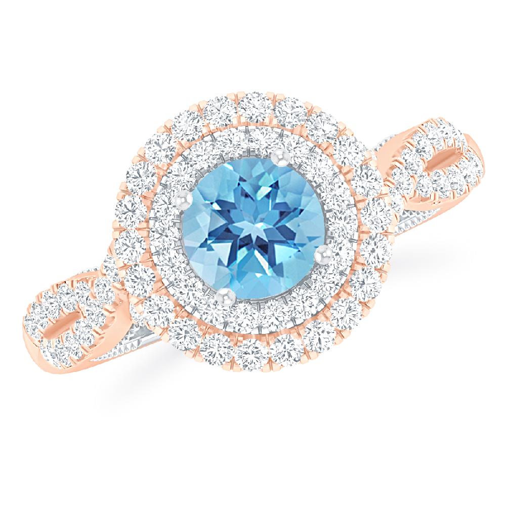 Rose Gold - Blue Topaz