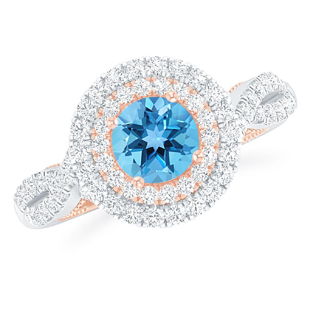 White Gold - Blue Topaz