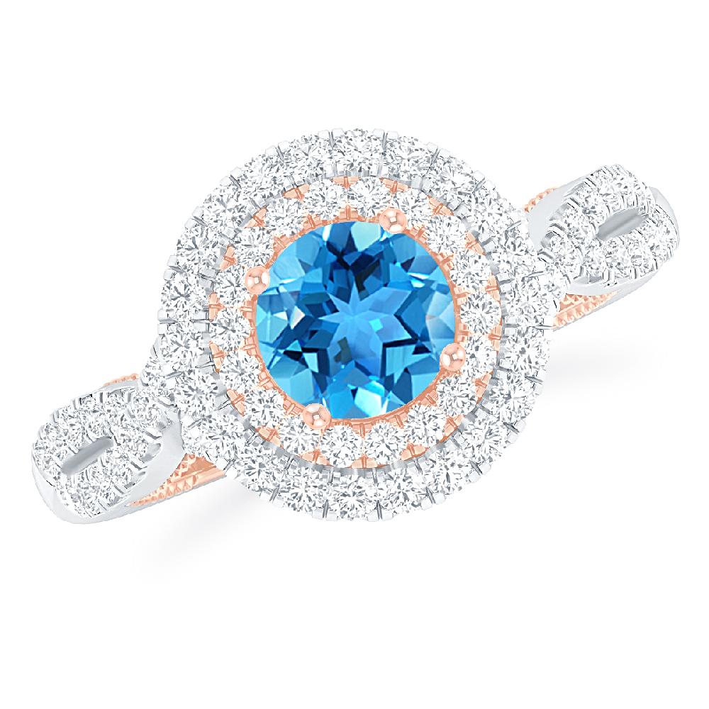 White Gold - Blue Topaz