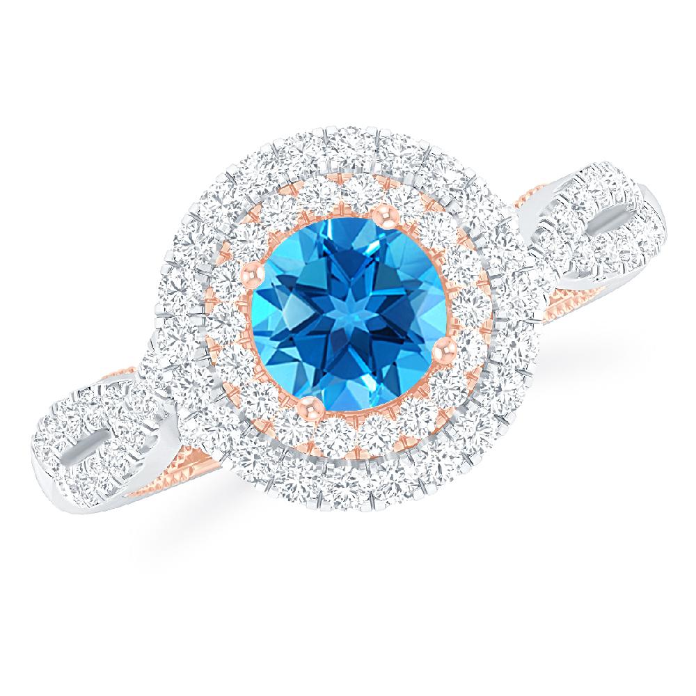 White Gold - Blue Topaz