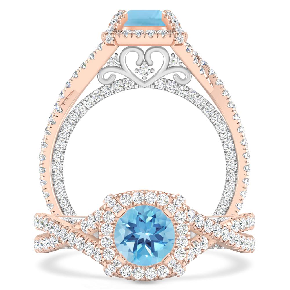 Rose Gold - Blue Topaz