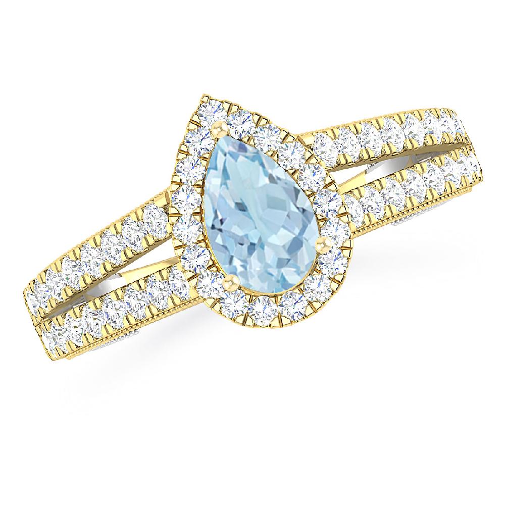 Yellow Gold - Aquamarine