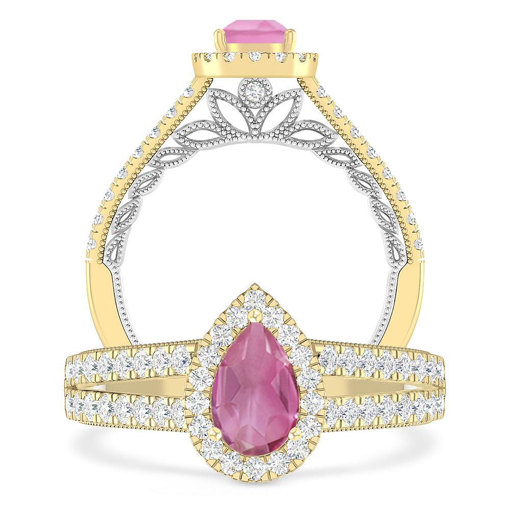 Yellow Gold - Pink Tourmaline