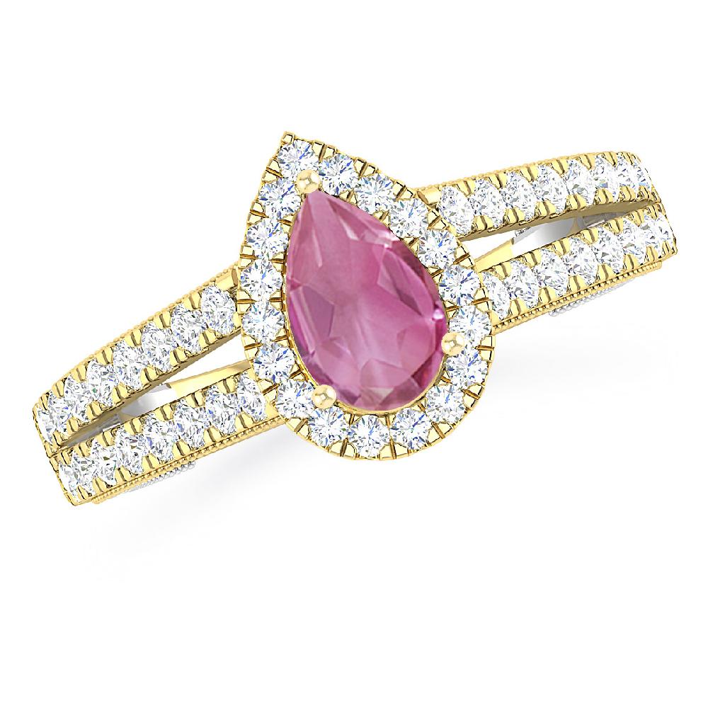 Yellow Gold - Pink Tourmaline