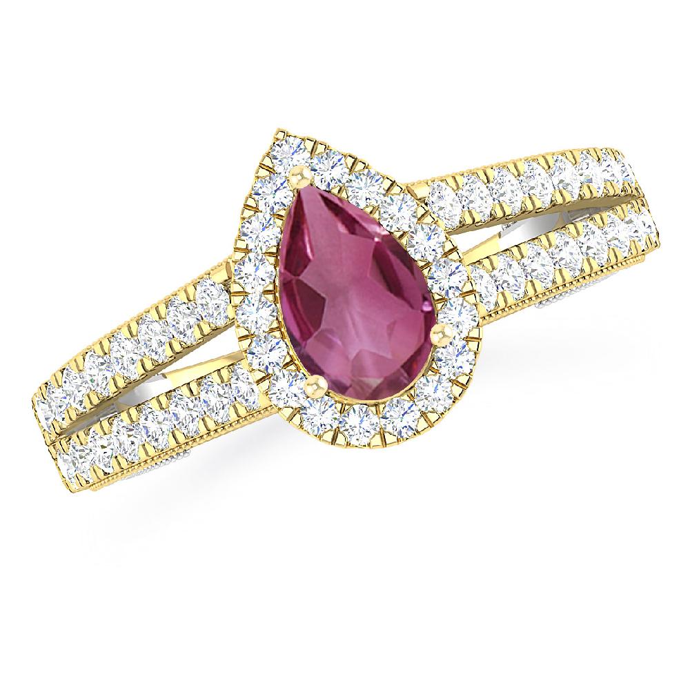 Yellow Gold - Pink Tourmaline