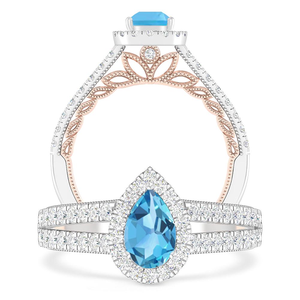 White Gold - Blue Topaz