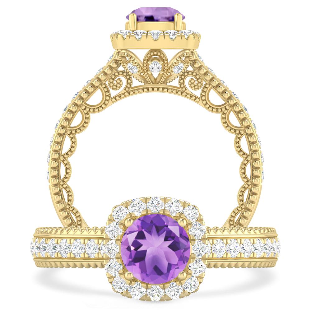 Yellow Gold - Amethyst