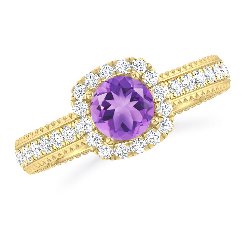 Yellow Gold - Amethyst