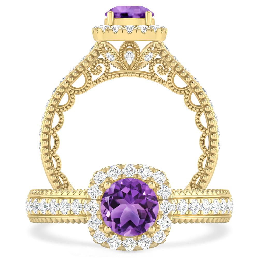 Yellow Gold - Amethyst