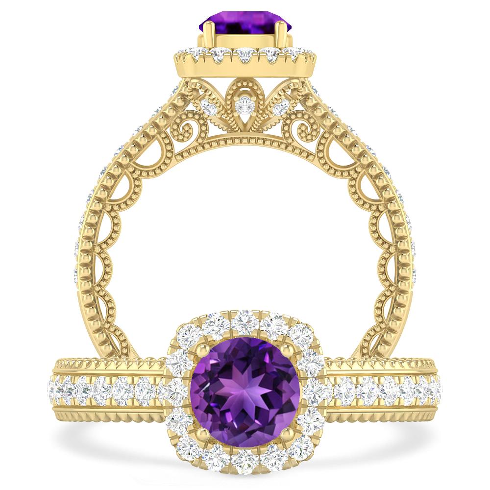 Yellow Gold - Amethyst