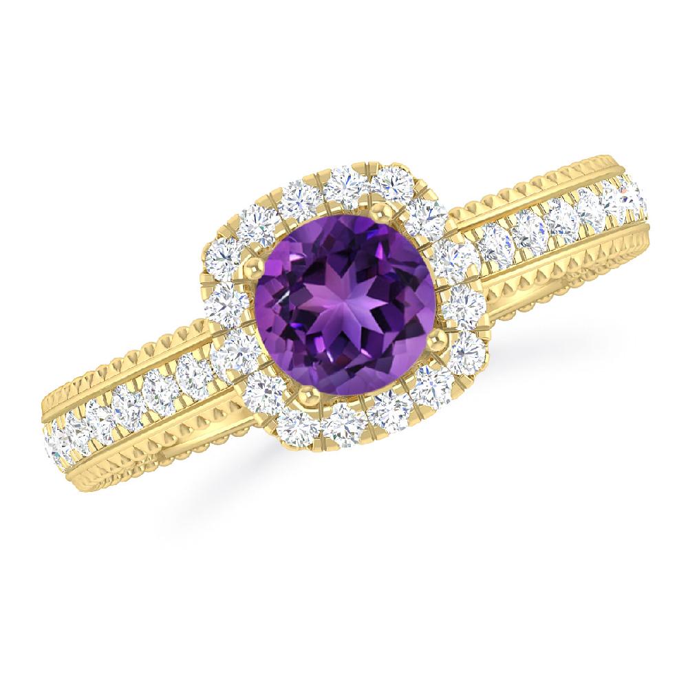 Yellow Gold - Amethyst