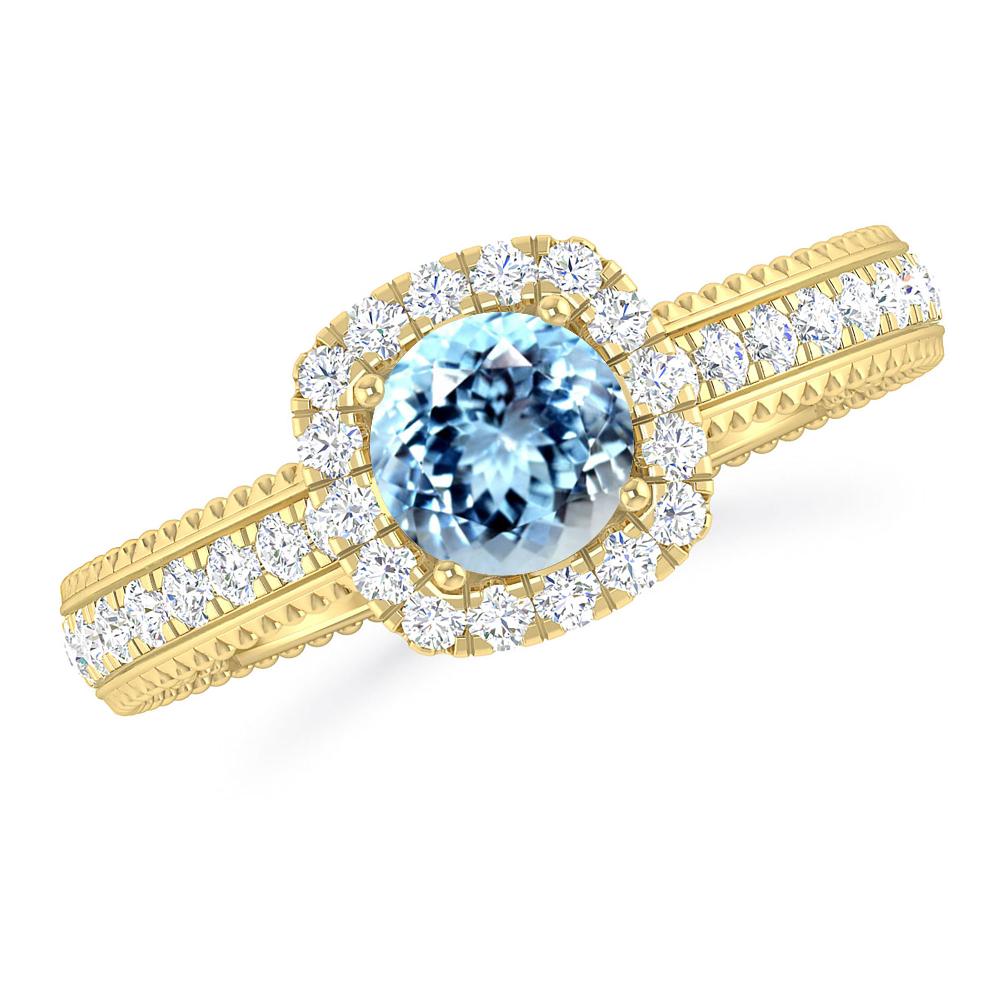 Yellow Gold - Aquamarine