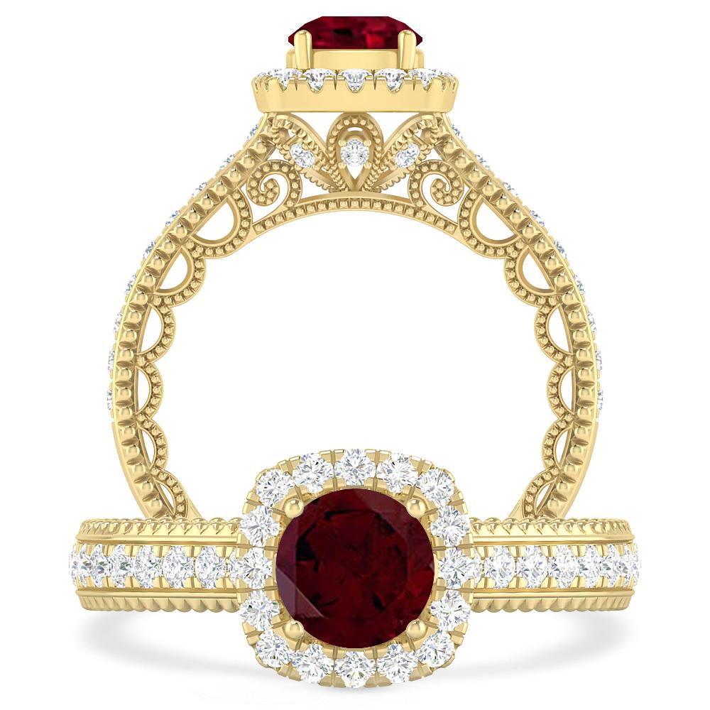 Yellow Gold - Garnet