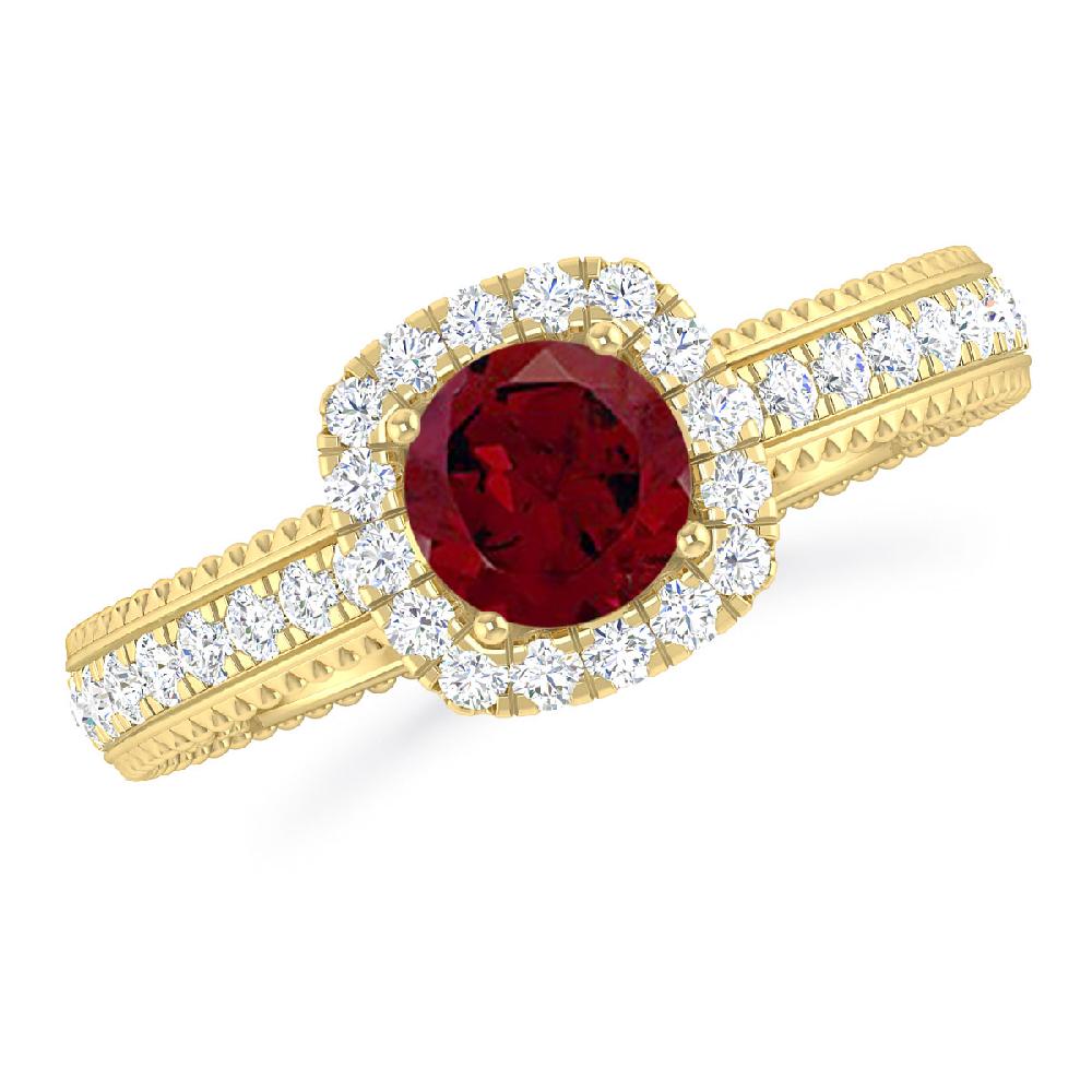 Yellow Gold - Garnet