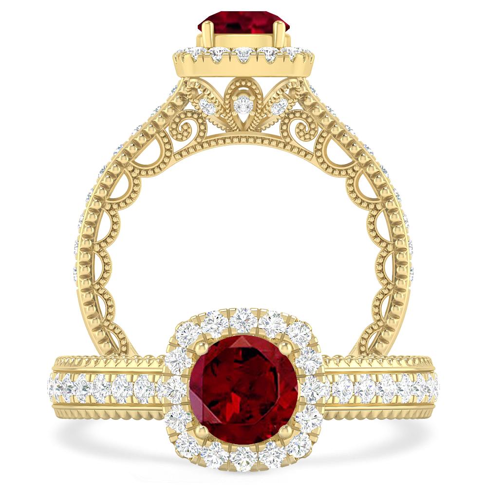 Yellow Gold - Garnet