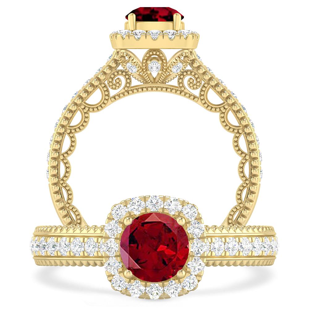 Yellow Gold - Garnet