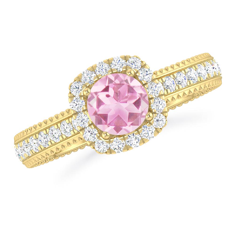 Yellow Gold - Pink Tourmaline