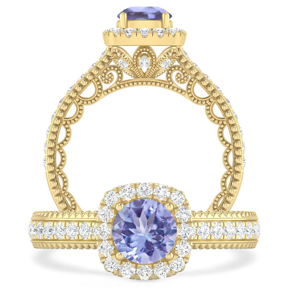 Yellow Gold - Tanzanite