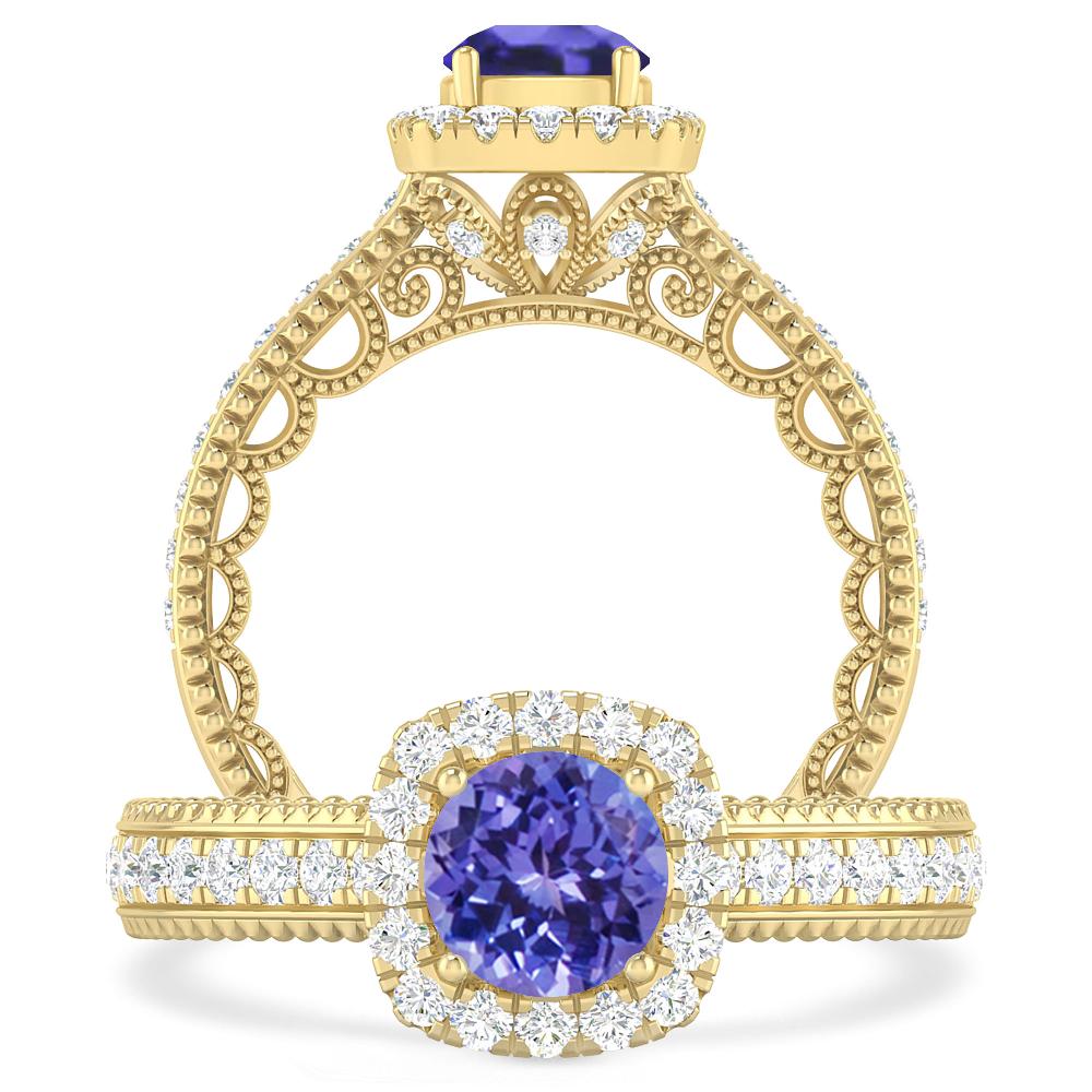 Yellow Gold - Tanzanite