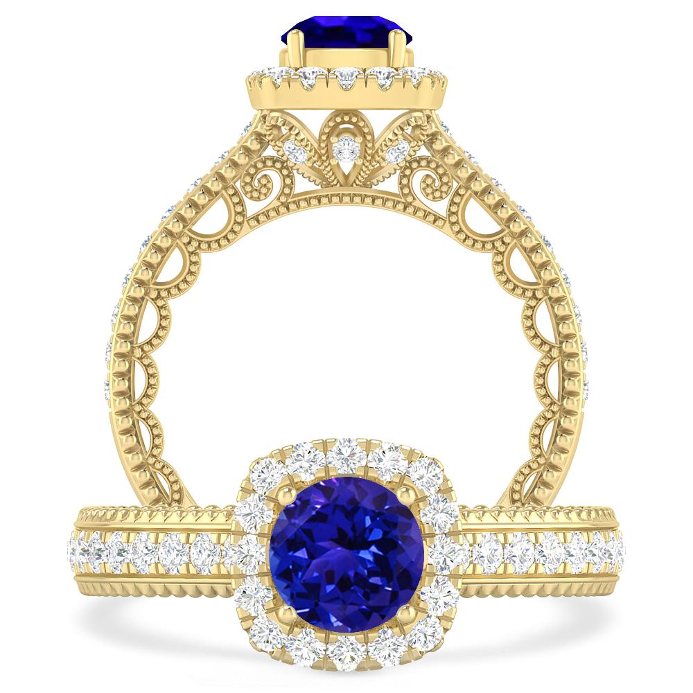 Yellow Gold - Tanzanite