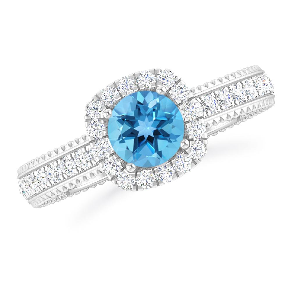 White Gold - Blue Topaz