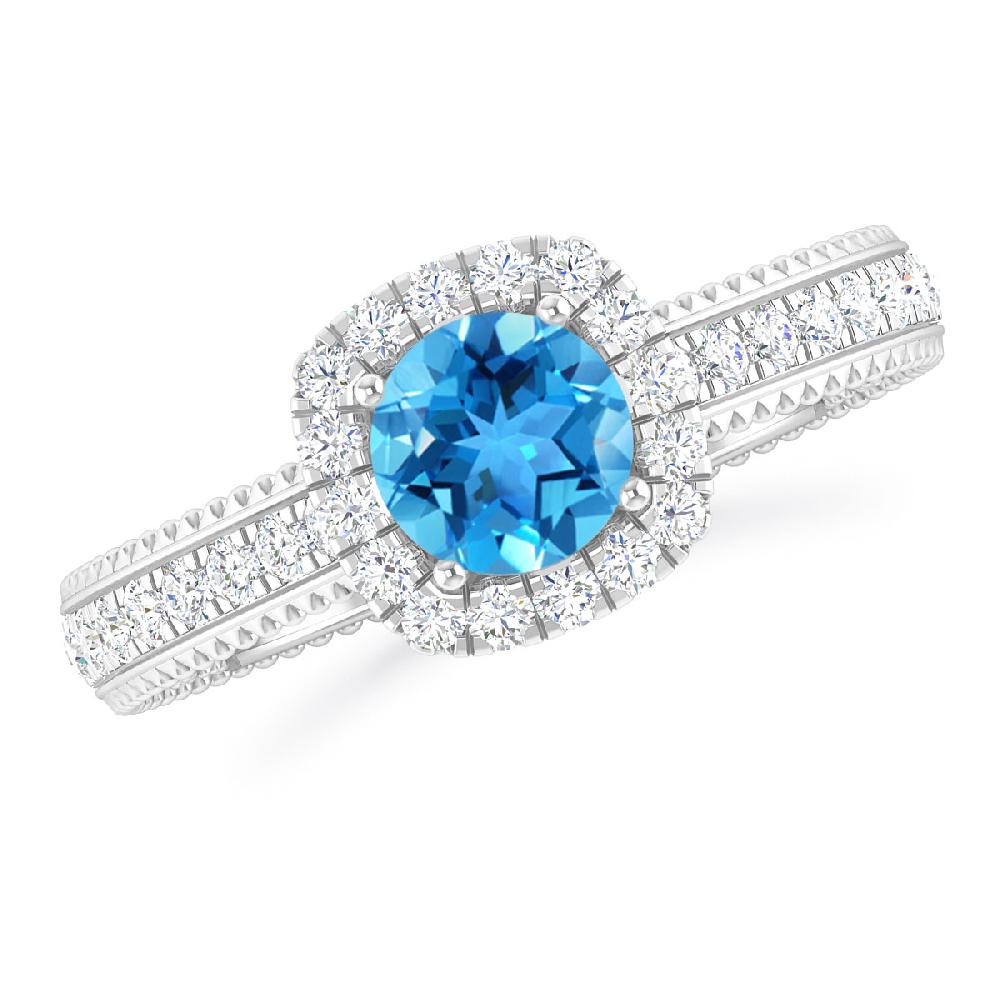 White Gold - Blue Topaz