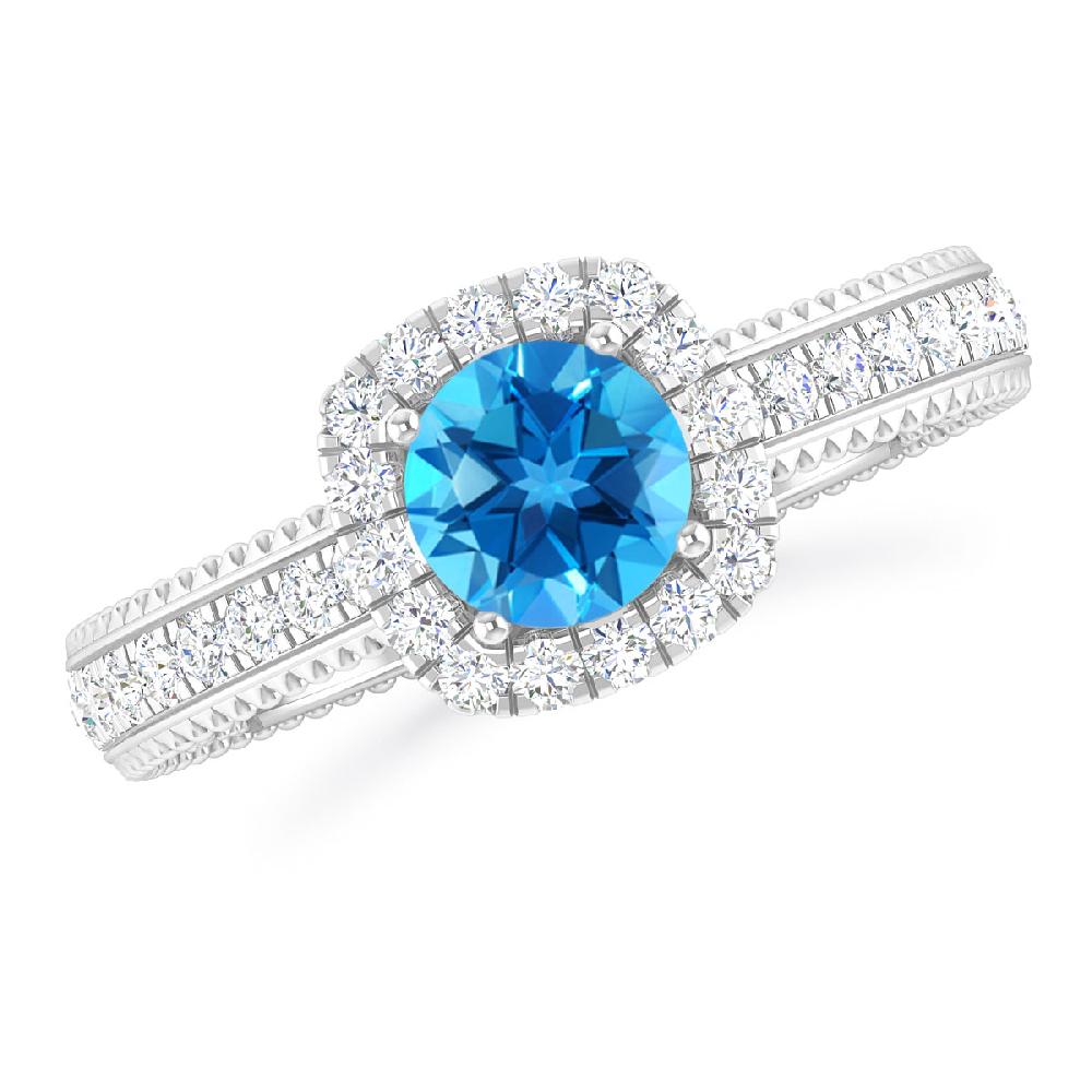 White Gold - Blue Topaz