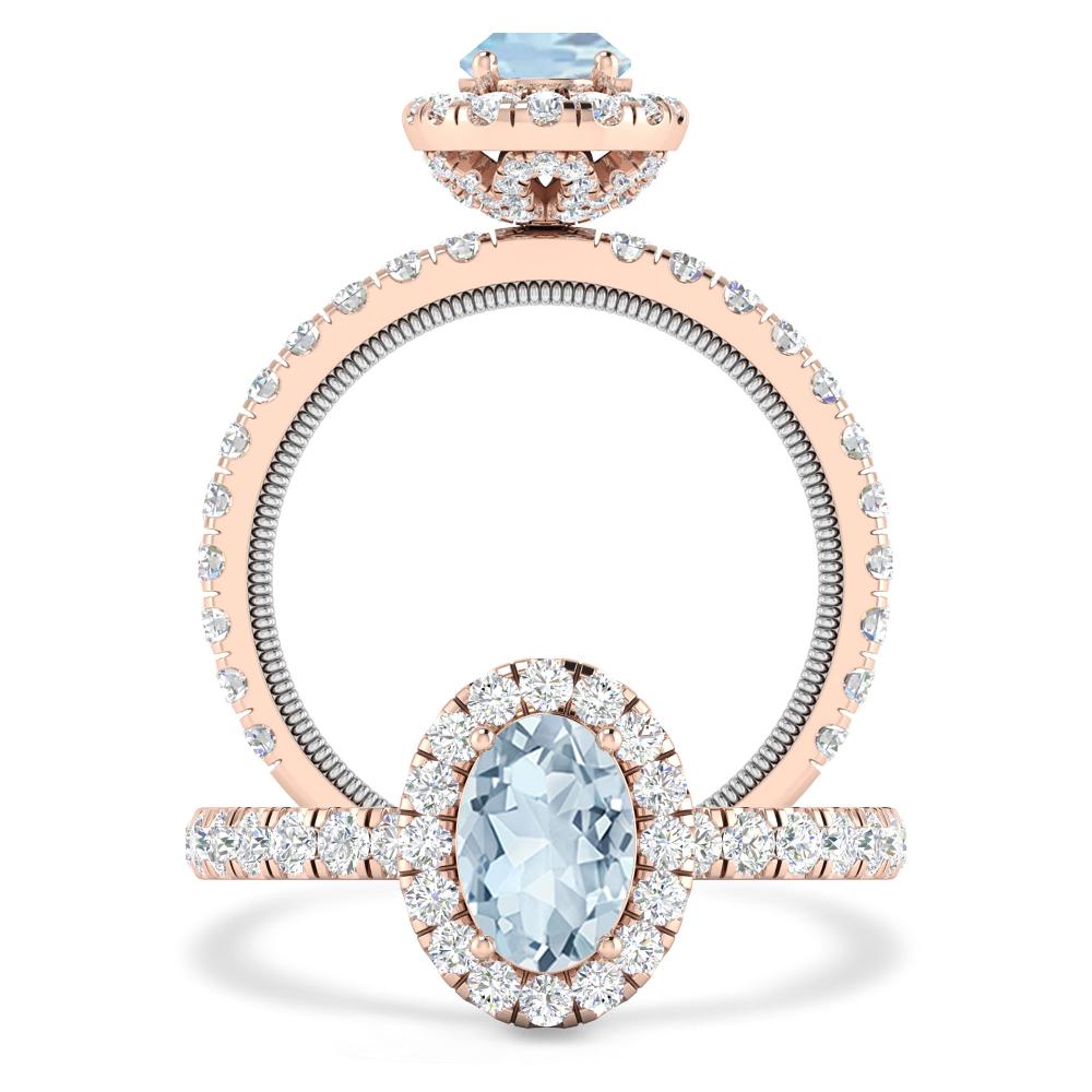 Rose Gold - Aquamarine