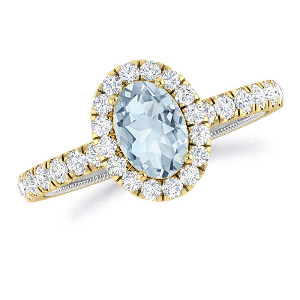 Yellow Gold - Aquamarine