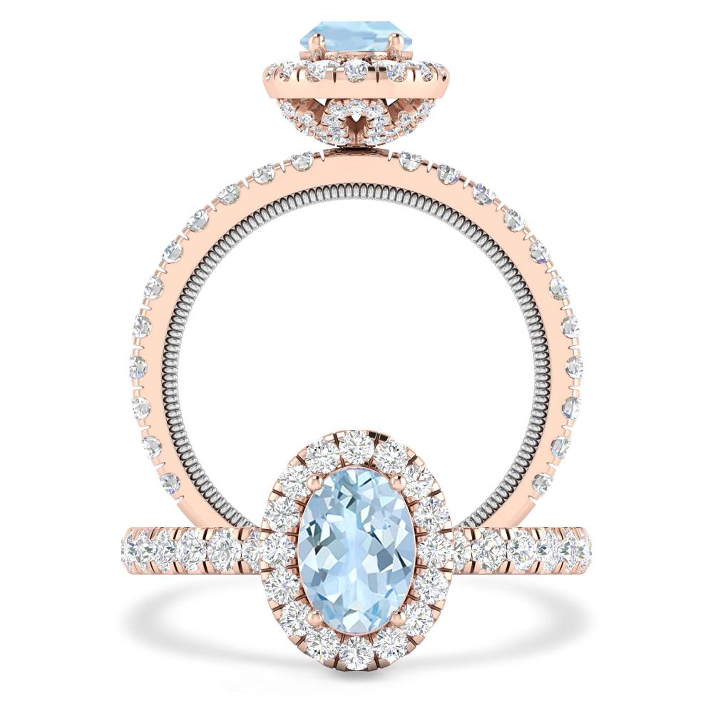 Rose Gold - Aquamarine