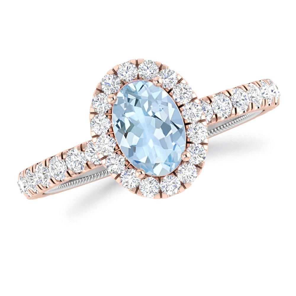 Rose Gold - Aquamarine