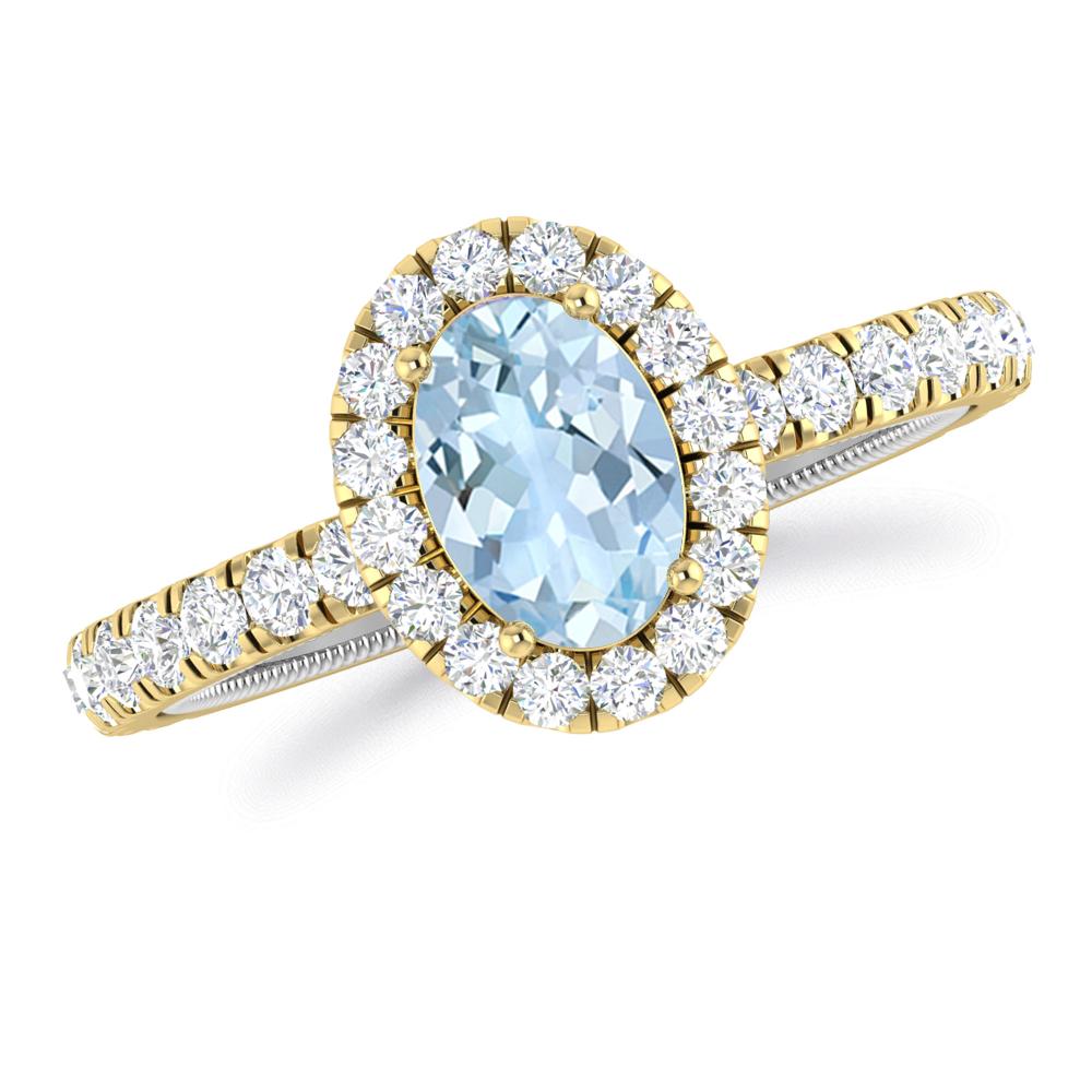 Yellow Gold - Aquamarine