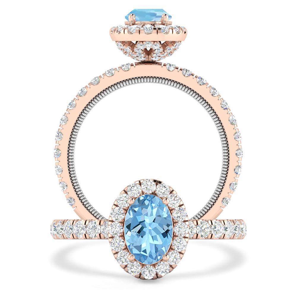 Rose Gold - Aquamarine