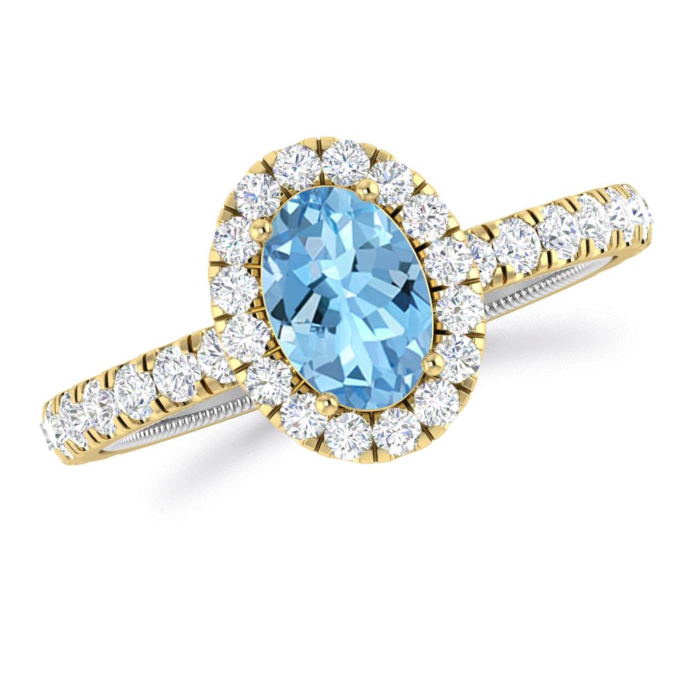 Yellow Gold - Aquamarine