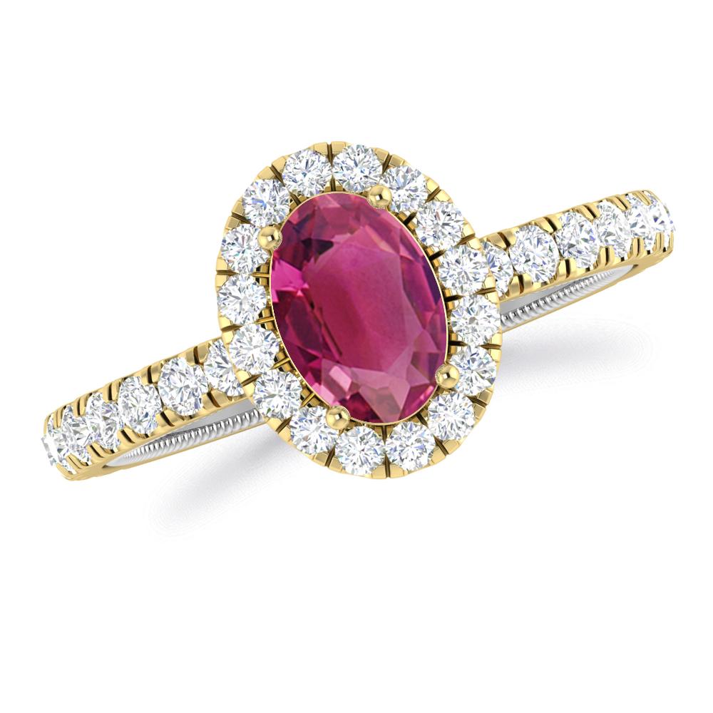 Yellow Gold - Pink Tourmaline