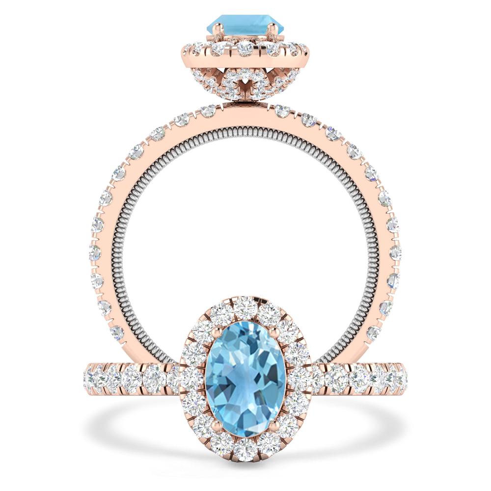 Rose Gold - Blue Topaz