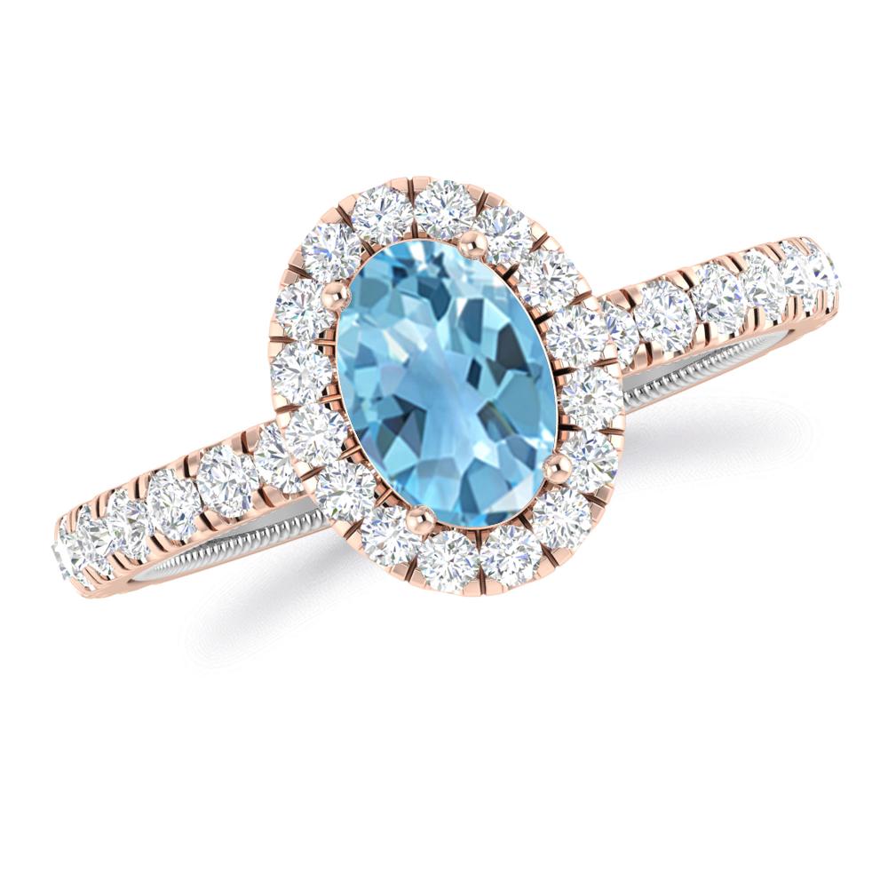 Rose Gold - Blue Topaz