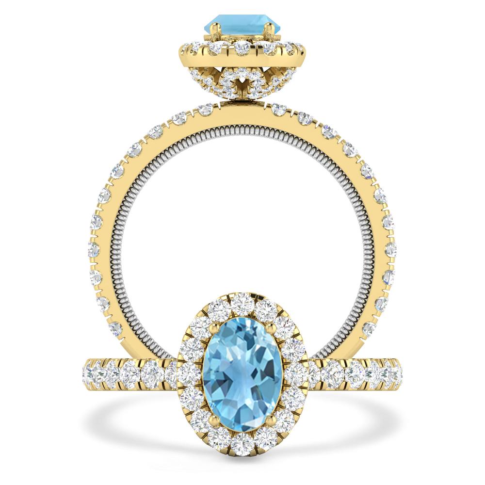 Yellow Gold - Blue Topaz