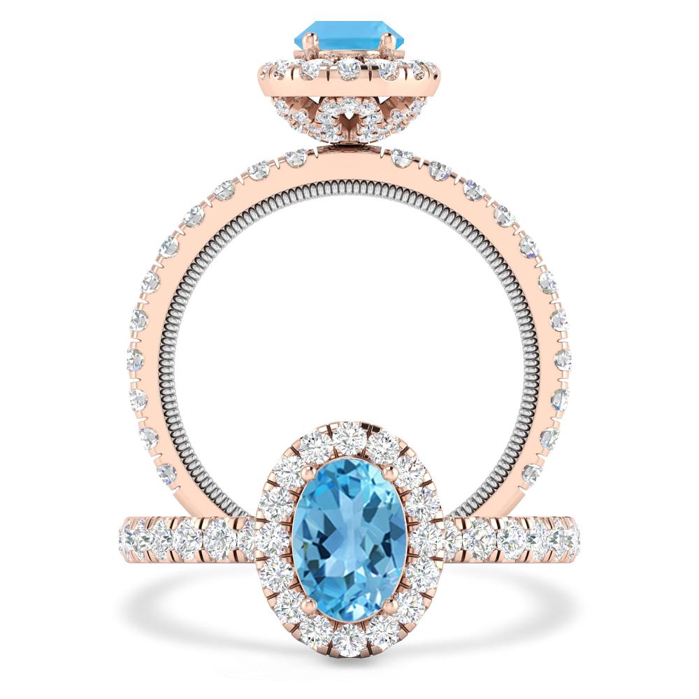 Rose Gold - Blue Topaz