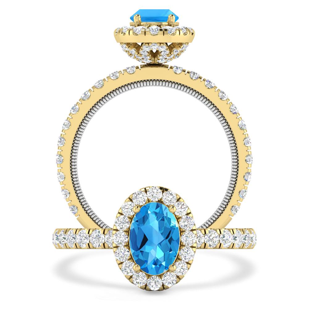 Yellow Gold - Blue Topaz