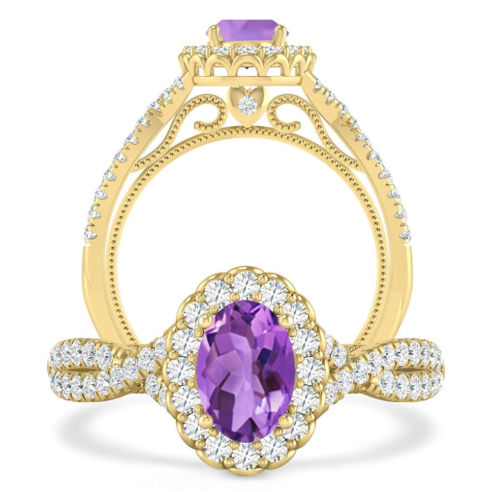 Yellow Gold - Amethyst