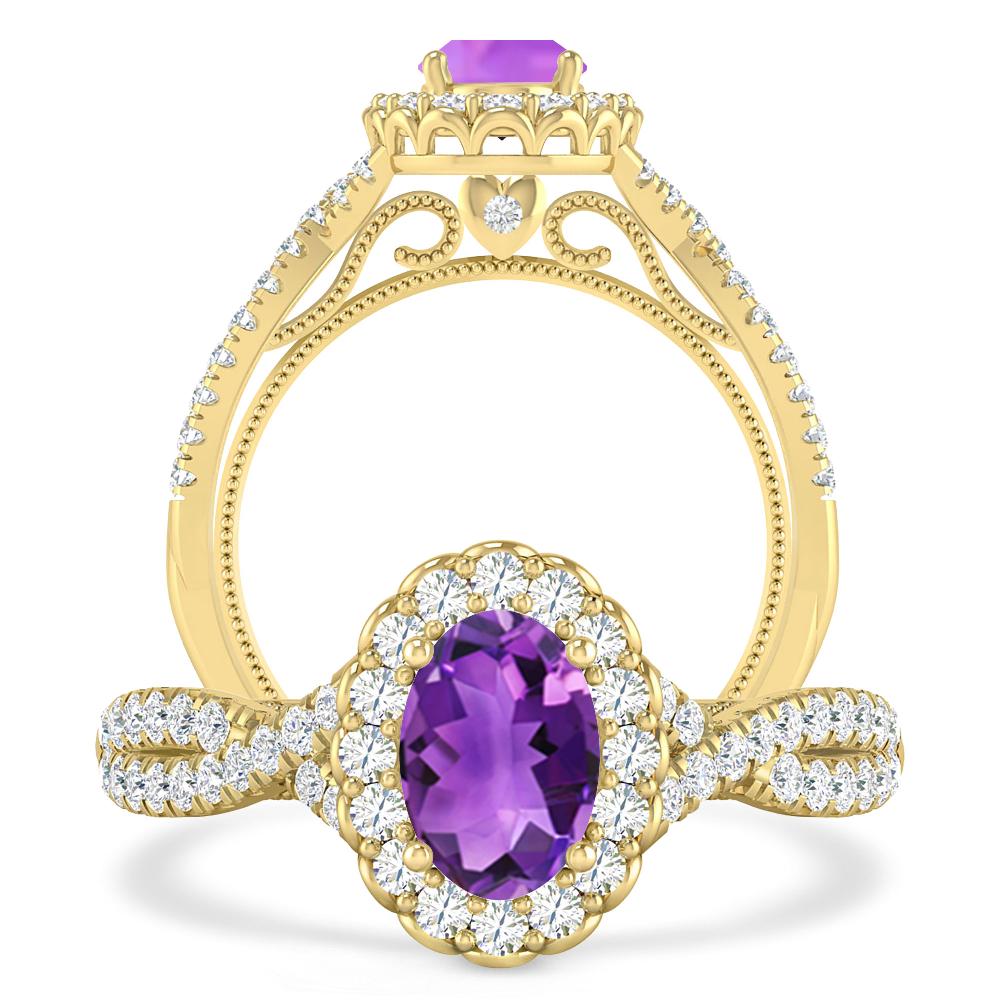 Yellow Gold - Amethyst