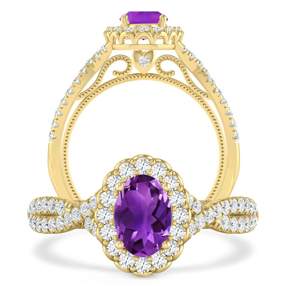 Yellow Gold - Amethyst