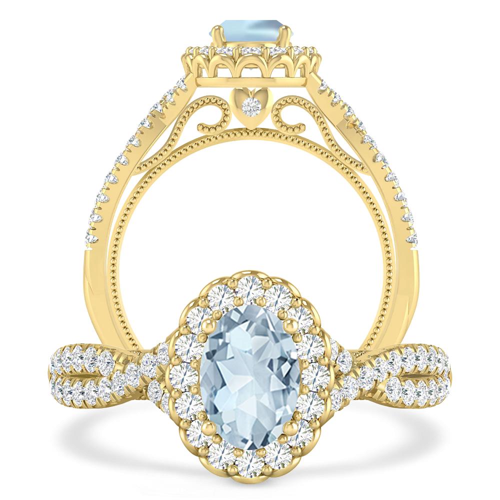 Yellow Gold - Aquamarine